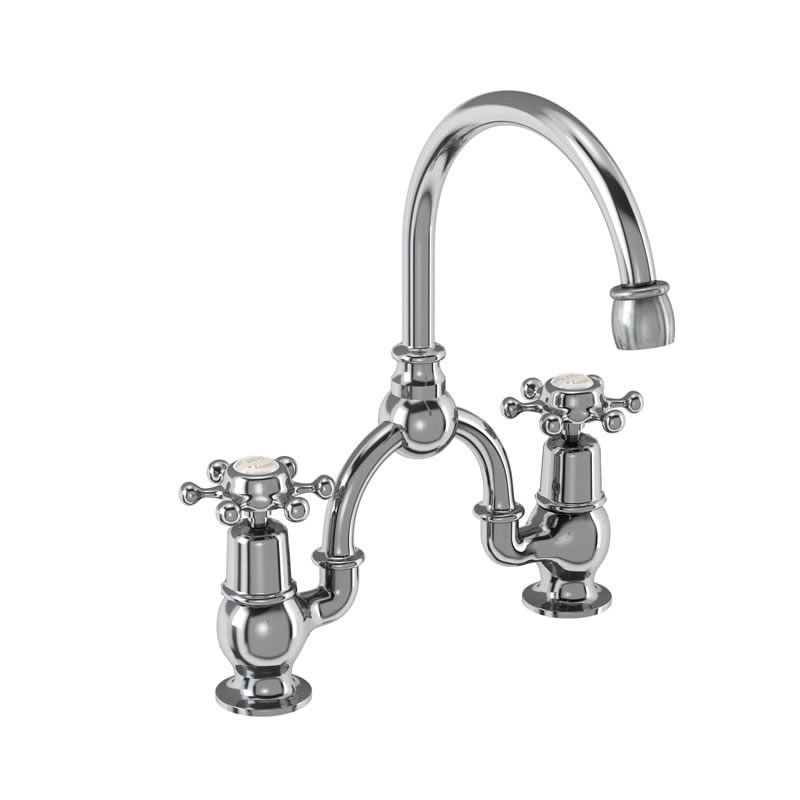 Birkenhead Medici 2 tap hole arch mixer with curved spout (200mm centres) 
